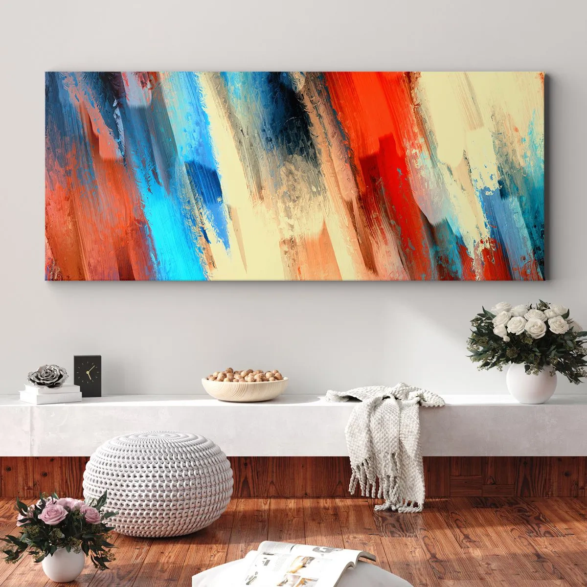 Canvastavla - Bild på duk - Färgkaskad - 120x50 cm