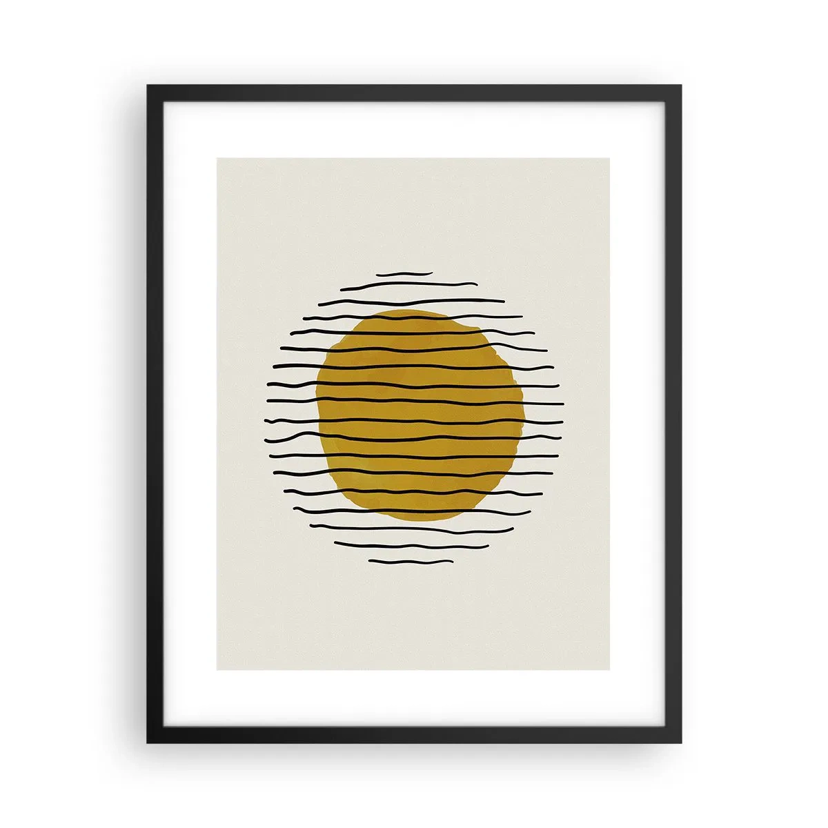 Affisch i svart ram - Abstraktion som darrar av glöd - 40x50 cm