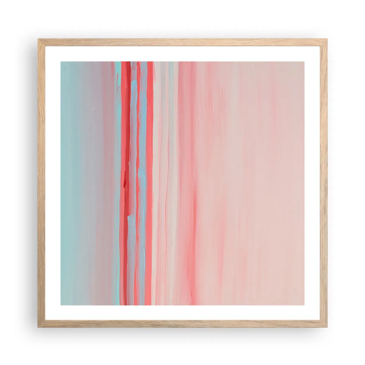 Affisch i ram av ljusek - Abstraktion i gryningen - 60x60 cm