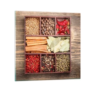 Glastavla - Bild på glas - Formordning, arombukett - 60x60 cm