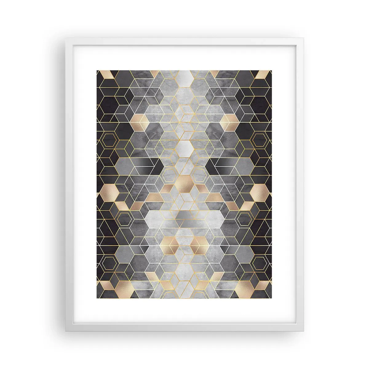 Affisch i vit ram - Diamantkomposition - 40x50 cm