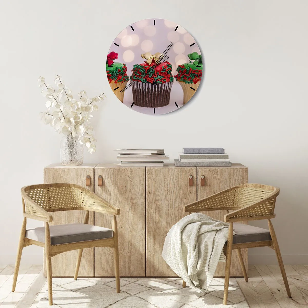 Väggklocka - Klocka på glas - Läckert - 40x40 cm