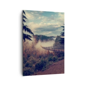 Canvastavla - Bild på duk - Över höstskogen - 50x70 cm