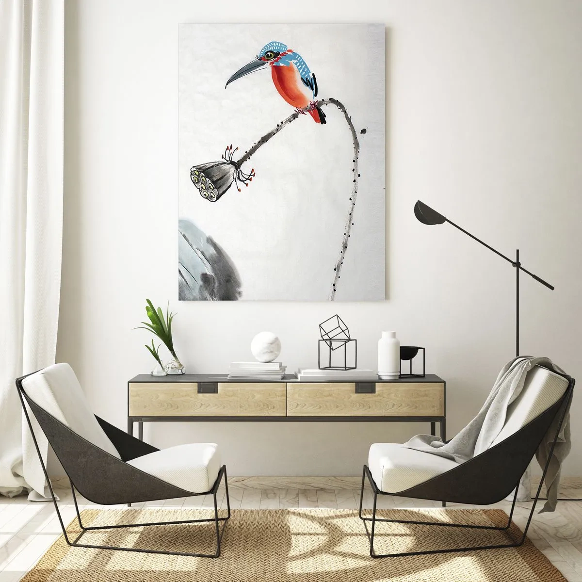 Glastavla - Bild på glas - Ängens liv - 70x100 cm