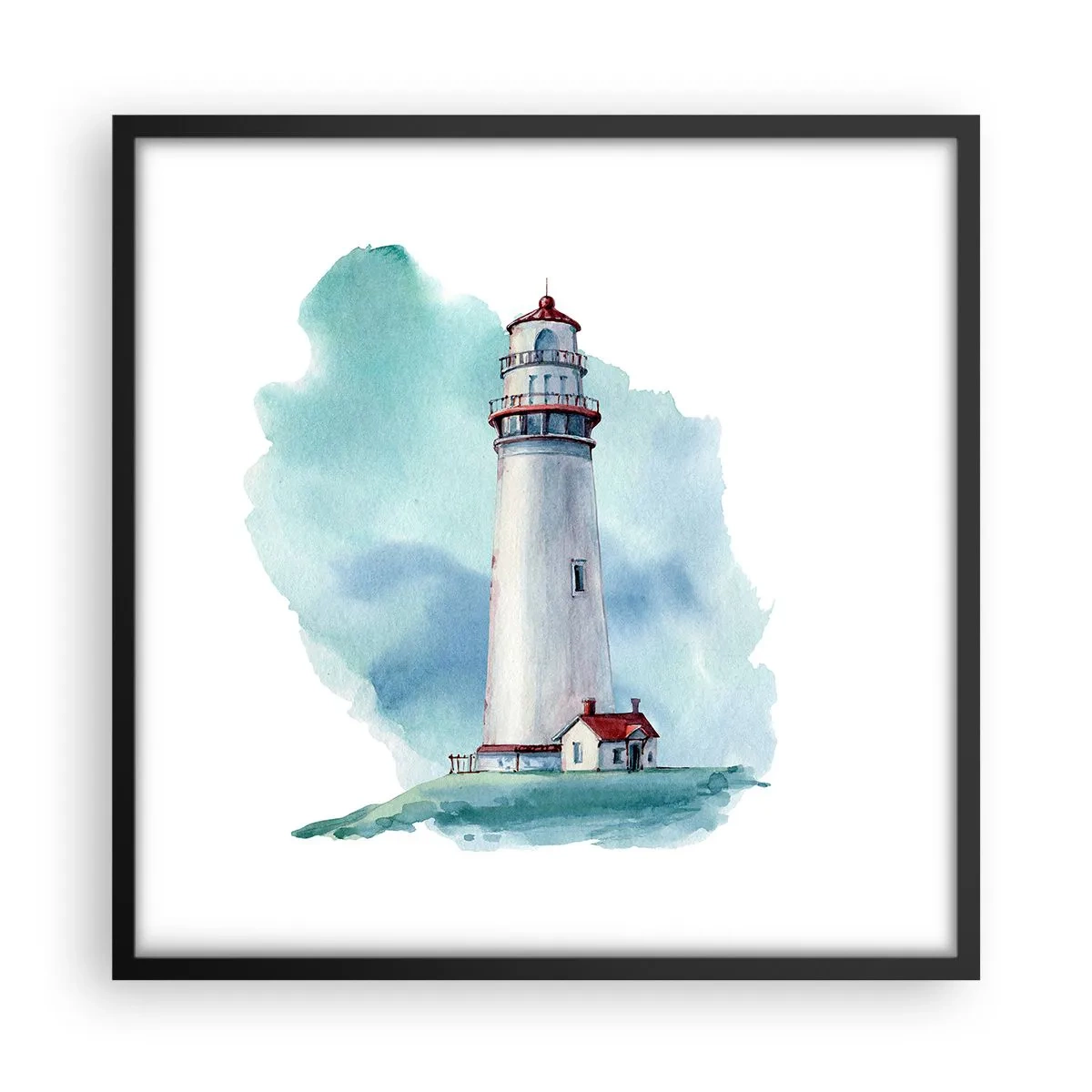 Affisch i svart ram - Milda syster av det blåa - 50x50 cm