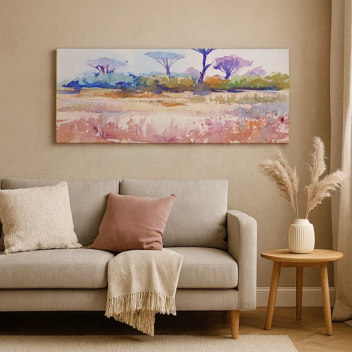 Canvastavla - Bild på duk - Savannens färg - 100x40 cm