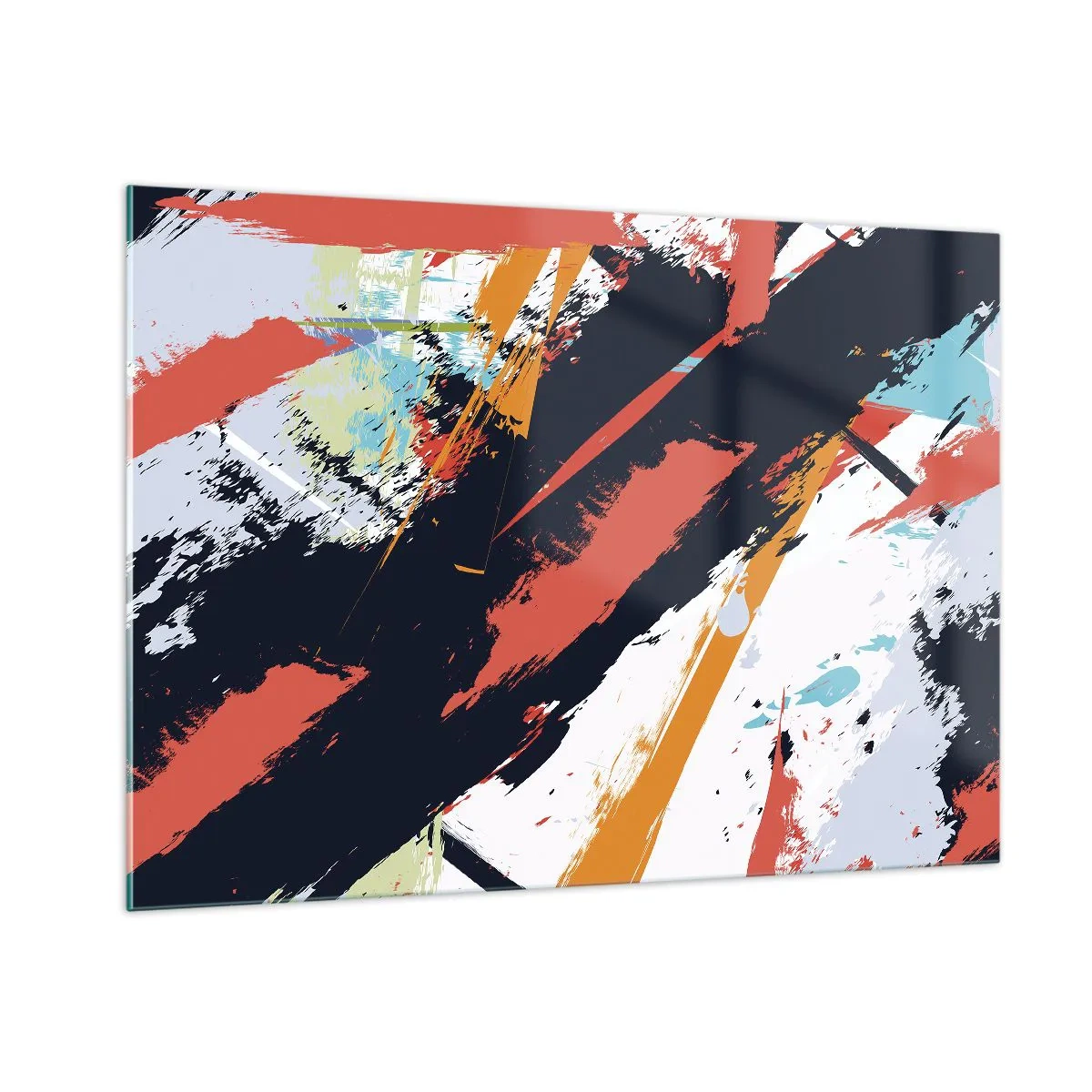 Glastavla - Bild på glas - Dynamisk komposition - 100x70 cm