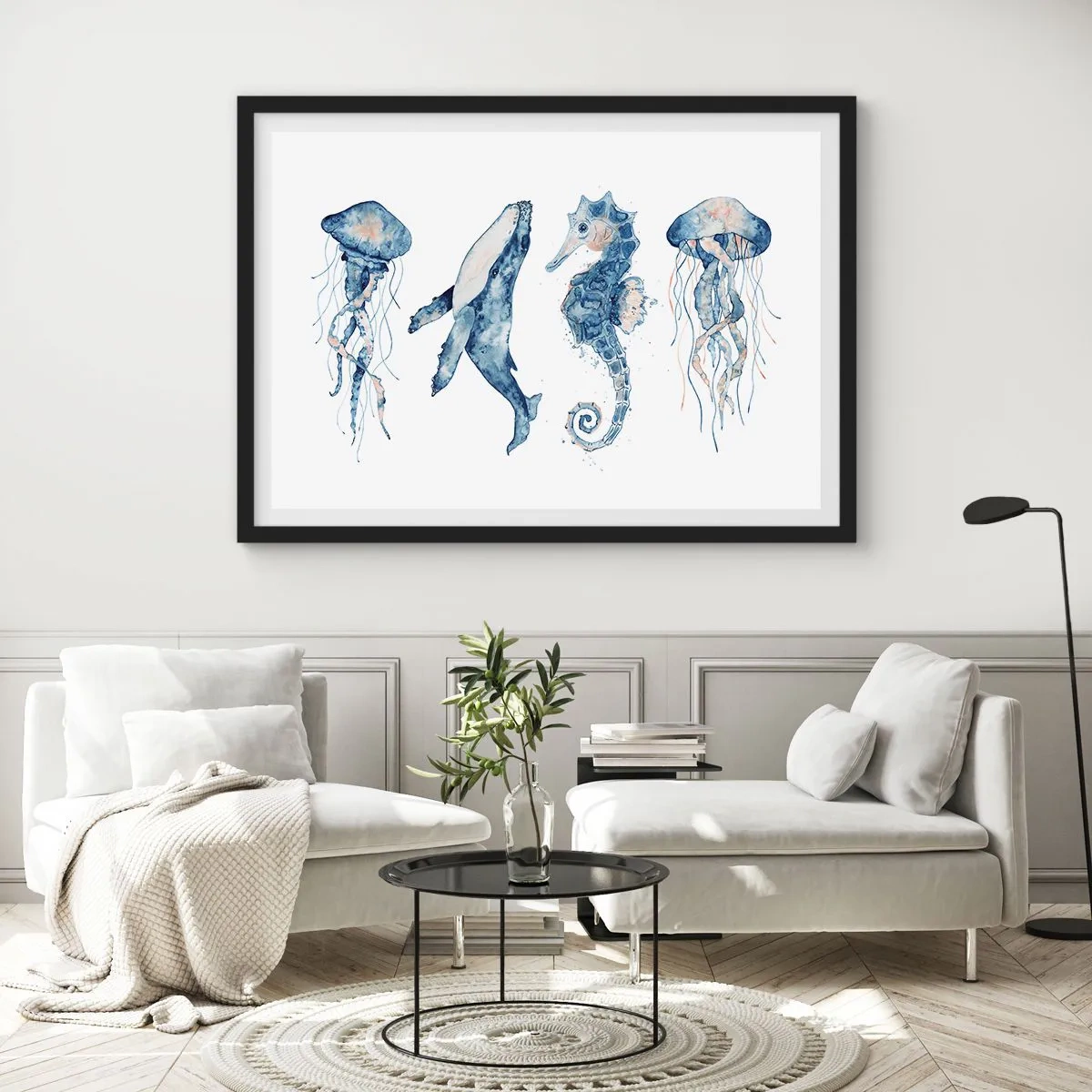 Affisch i svart ram - Havets under - 91x61 cm