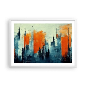 Affisch i vit ram - Modernt landskap - 70x50 cm