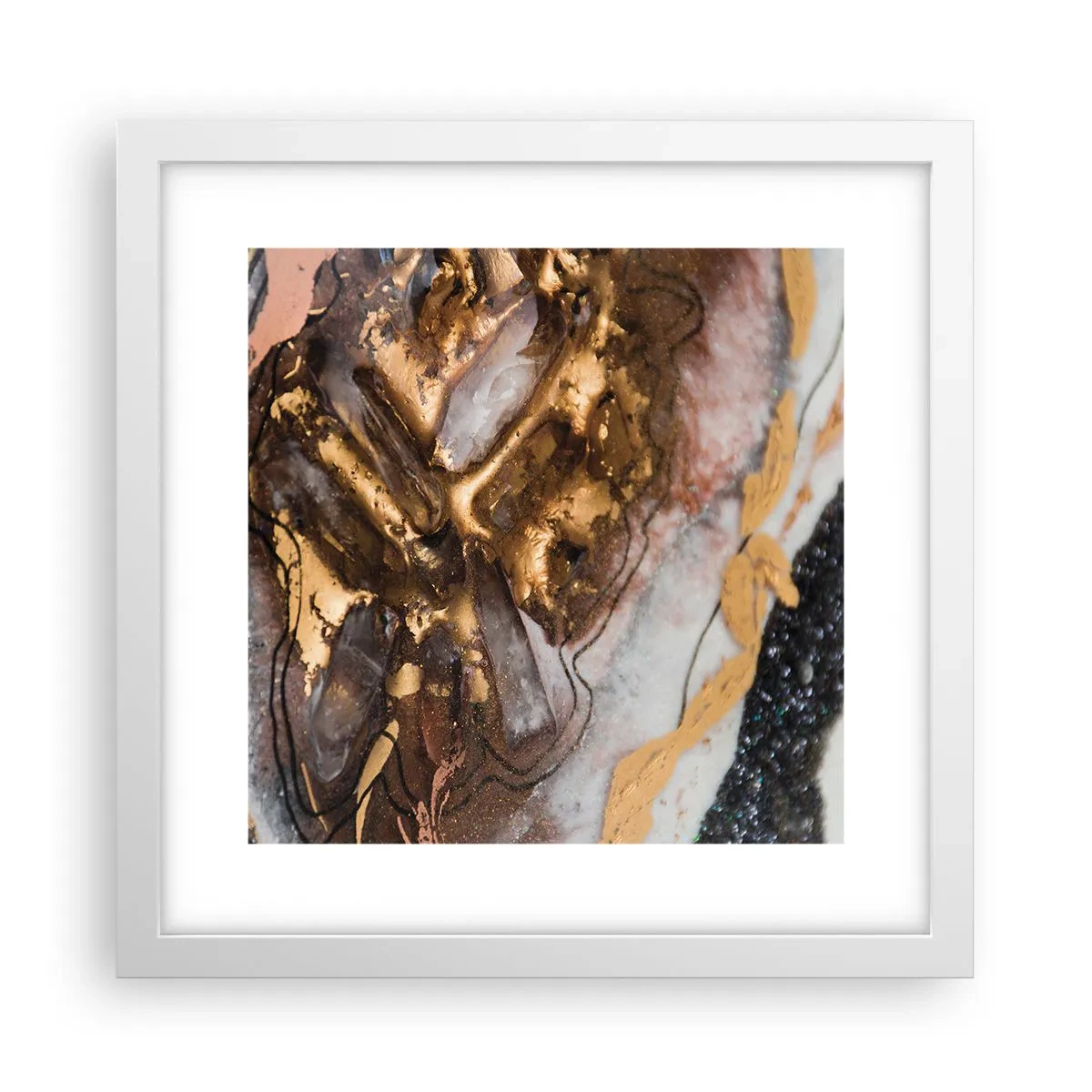 Affisch i vit ram - Jordens element - 30x30 cm