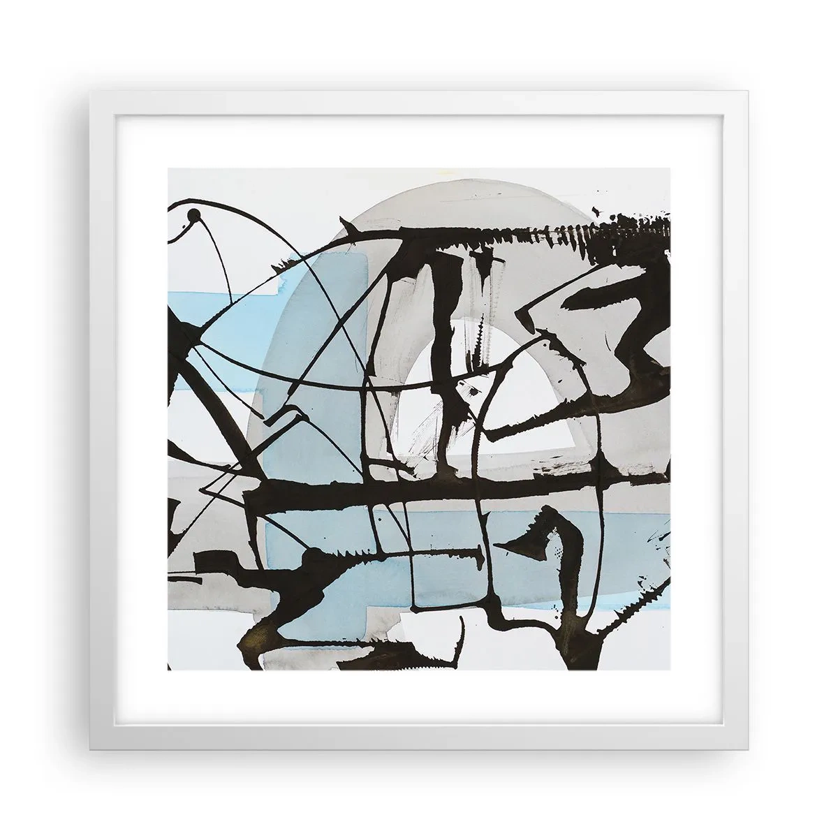 Affisch i vit ram - Blått trots allt - 40x40 cm