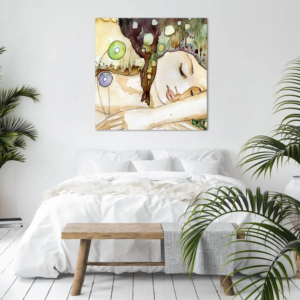 Canvastavla - Bild på duk - Smaragd-viol dröm - 30x30 cm