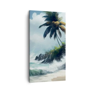 Canvastavla - Bild på duk - På en tropisk strand - 45x80 cm