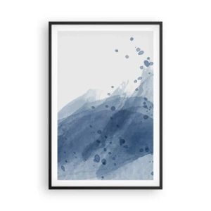 Affisch i svart ram - Blå tyll - 61x91 cm