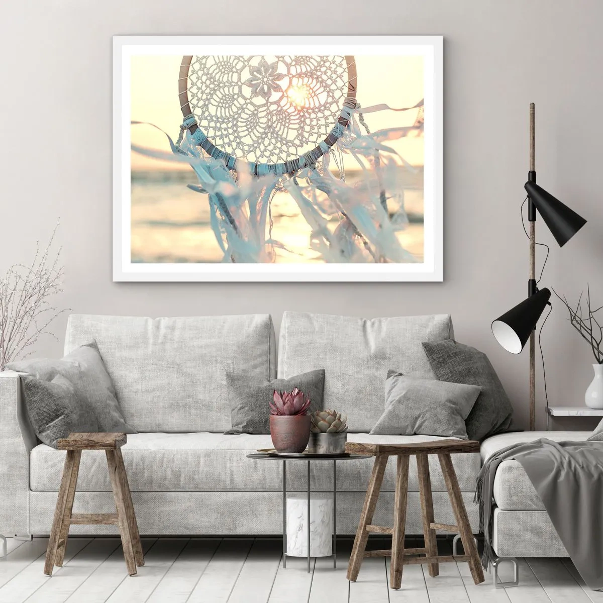 Affisch i vit ram - Spetstotem - 91x61 cm