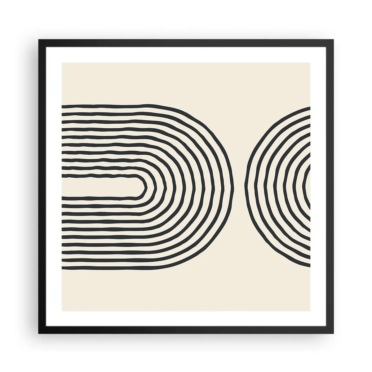 Affisch i svart ram - Om en stund... - 60x60 cm