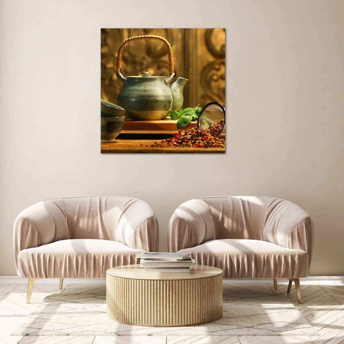 Glastavla - Bild på glas - Avhandling om tedrickande - 60x60 cm