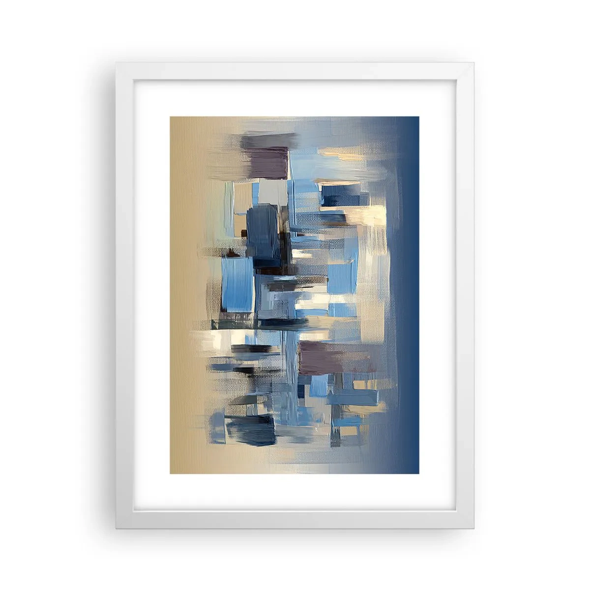 Affisch i vit ram - Blå konstruktion - 30x40 cm