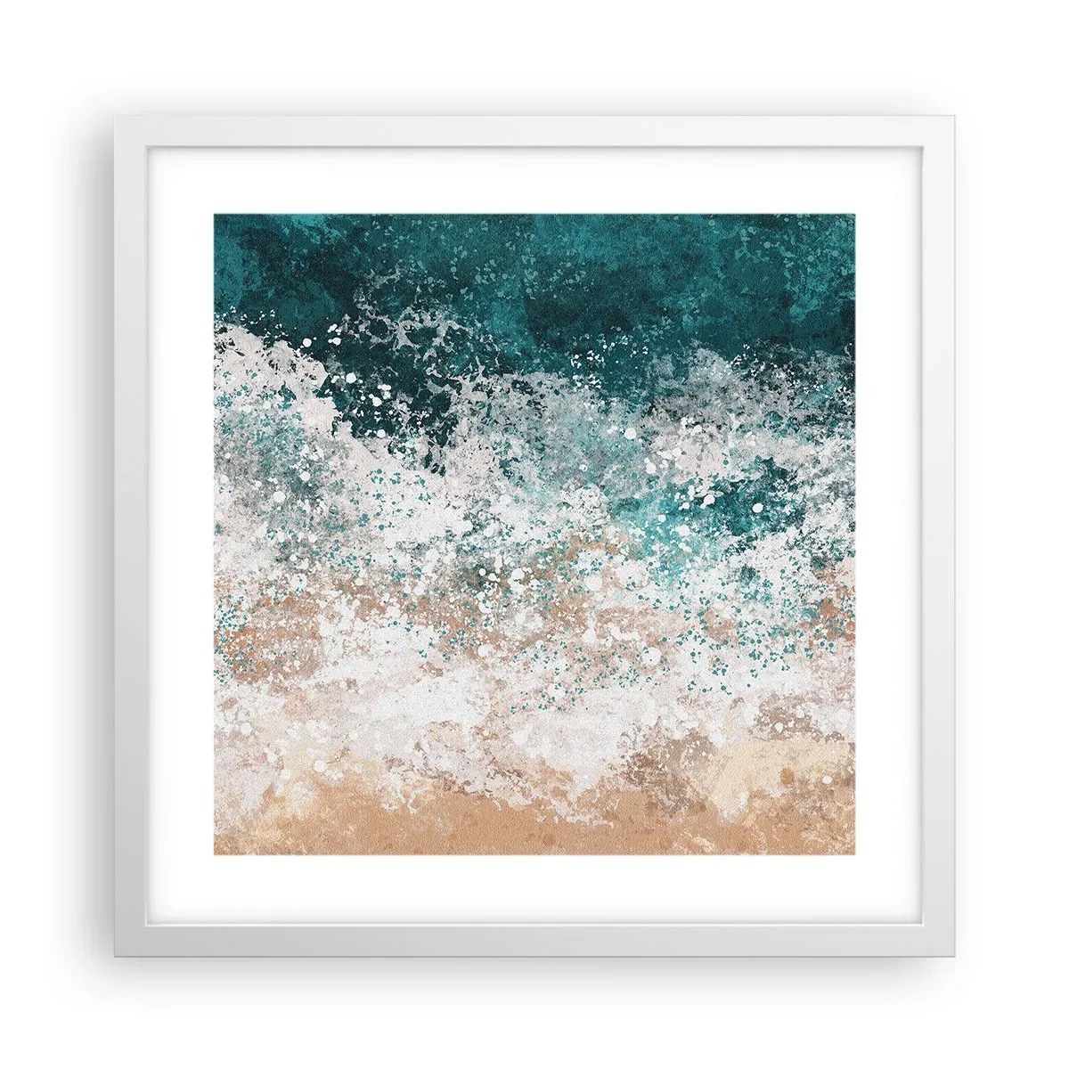 Affisch i vit ram - Berättelser från havet - 40x40 cm