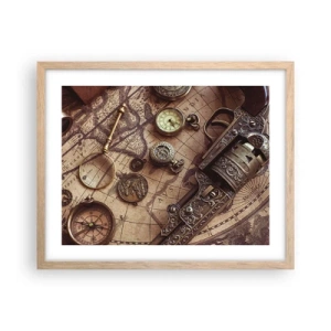 Affisch i ram av ljusek - Äventyret kallar - 50x40 cm