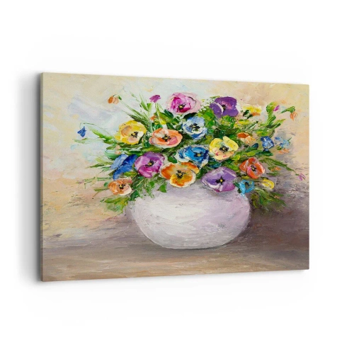 Canvastavla - Bild på duk - Stilleben med vit vas - 120x80 cm