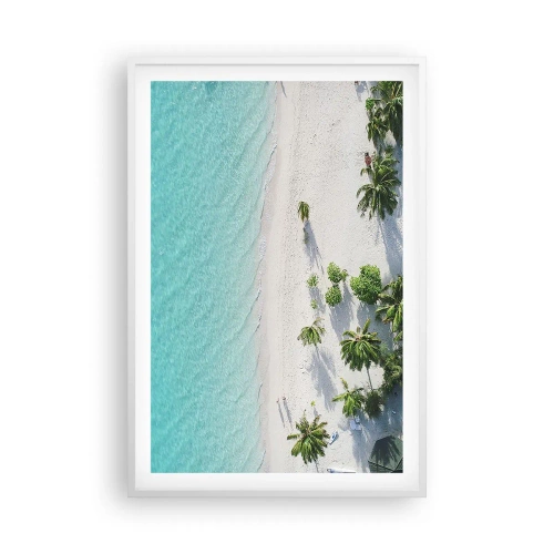 Affisch i vit ram - Semester i paradiset - 61x91 cm