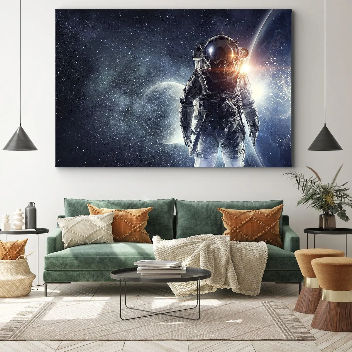 Canvastavla - Bild på duk - Äventyr i rymden - 120x80 cm