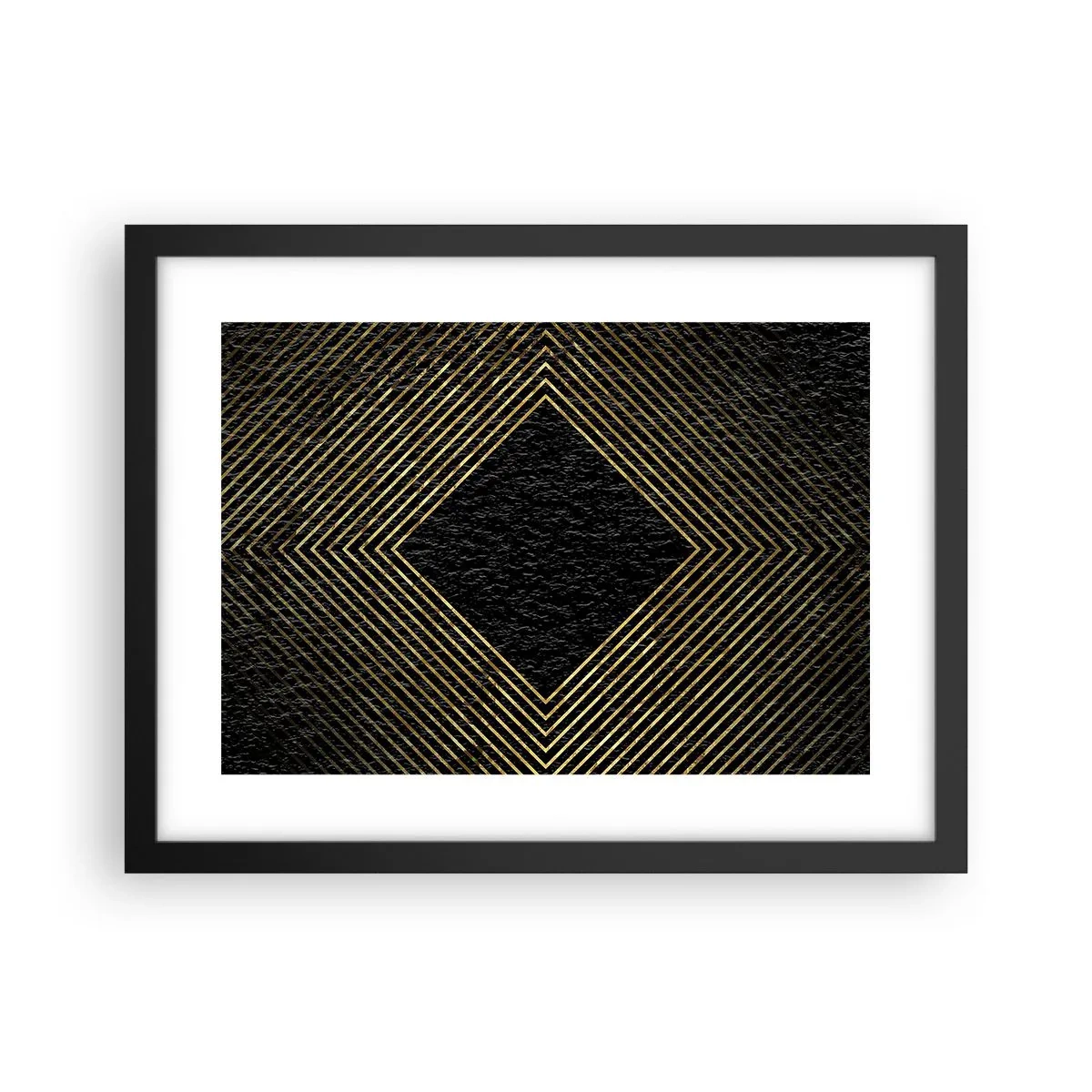 Affisch i svart ram - Geometri i glamourstil - 40x30 cm