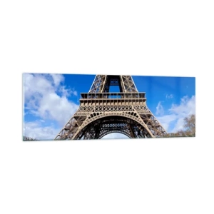 Glastavla - Bild på glas - Hela Paris vid dess fötter - 90x30 cm