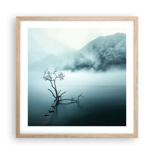 Affisch i ram av ljusek - Ut ur vatten och dimma - 50x50 cm