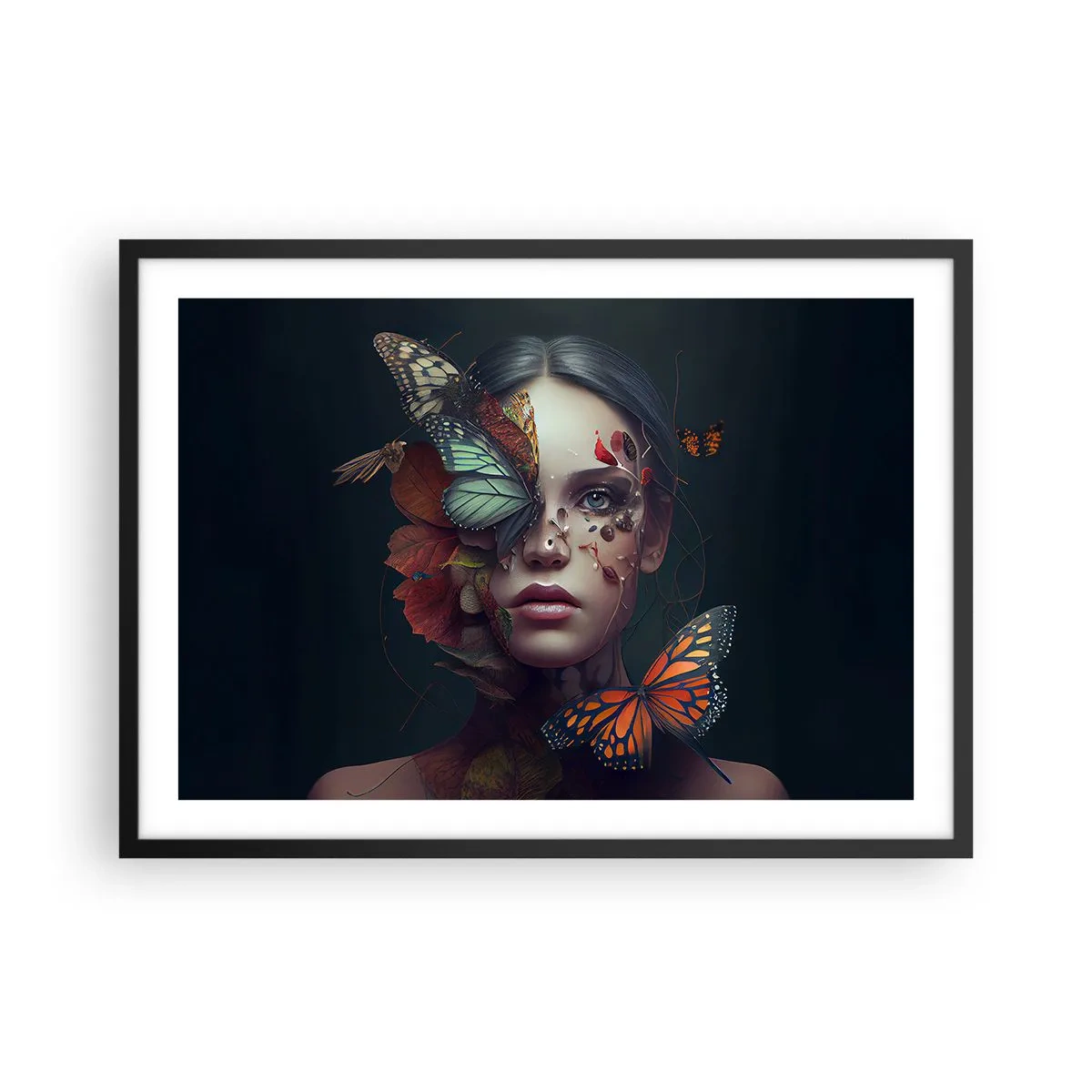 Affisch i svart ram - En underbar metamorfos - 70x50 cm