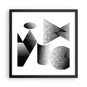 Affisch i svart ram - Vinklar och ovaler - 40x40 cm