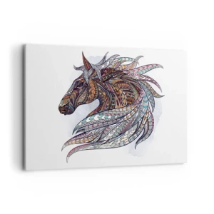 Canvastavla - Bild på duk - Keltiska kämpens häst - 120x80 cm