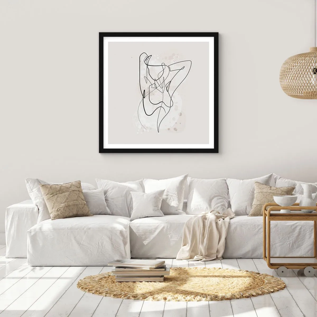 Affisch i svart ram - Konsten att förföra - 50x50 cm