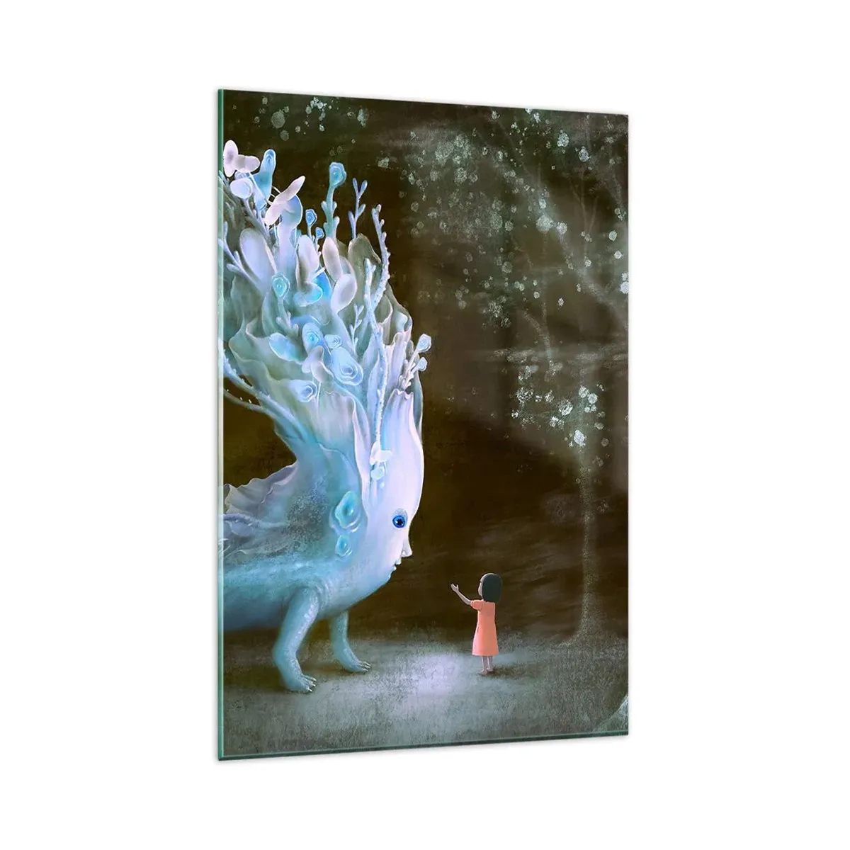 Glastavla - Bild på glas - Fantastiskt möte - 80x120 cm