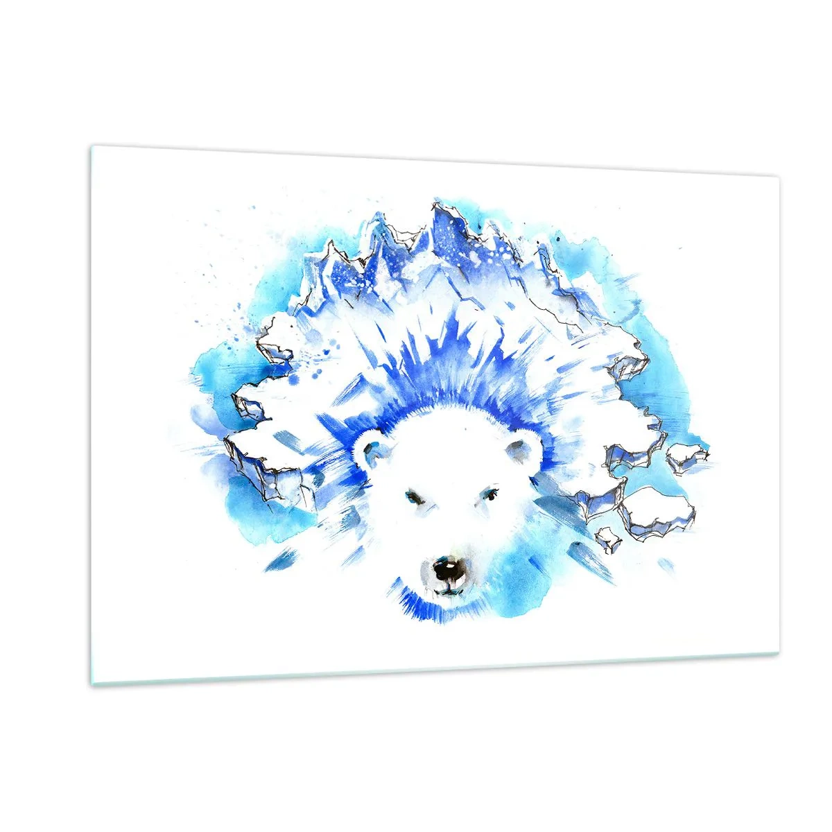 Glastavla - Bild på glas - Arktis kung i iskrona - 120x80 cm