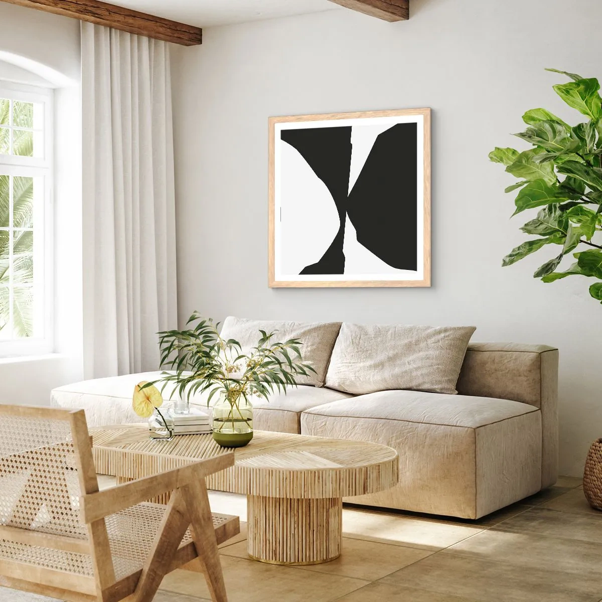 Affisch i ram av ljusek - Positiv-negativ - 60x60 cm