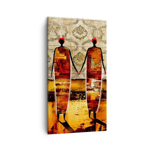 Canvastavla - Bild på duk - Etnisk komposition i Afrikas färger - 45x80 cm