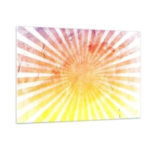 Glastavla - Bild på glas - Solupp- och nedgångar - 120x80 cm