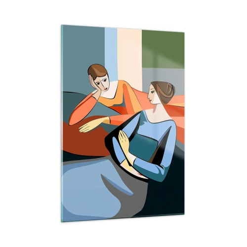 Glastavla - Bild på glas - Ett ögonblick av förtrolighet - 50x70 cm