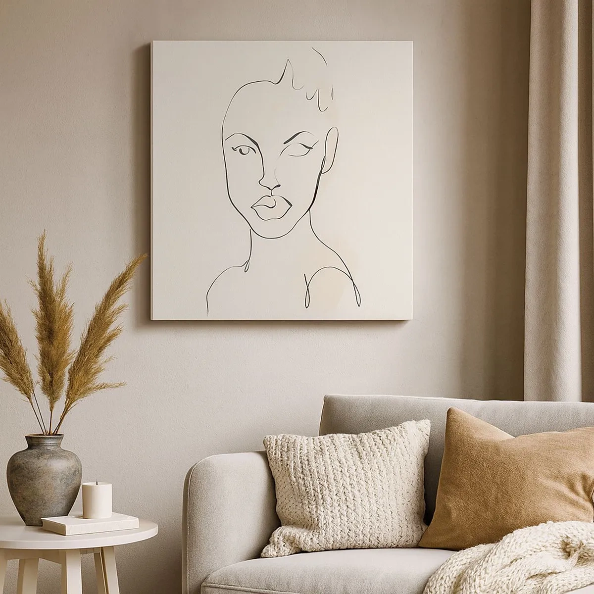 Canvastavla - Bild på duk - Sensualitetens kontur - 30x30 cm