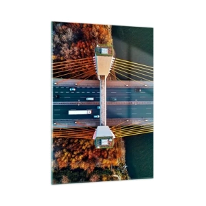 Glastavla - Bild på glas - Bortom vatten, bortom skog - 50x70 cm