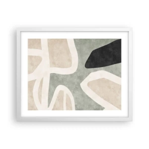 Affisch i vit ram - Komposition med svart motiv - 50x40 cm