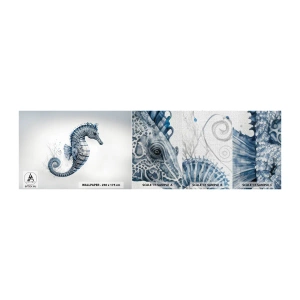 Provbit av fototapet Premium Canvas - Ett subtilt skämt från naturen - Sjöhäst, Seaside, korallrev - 100x30 cm