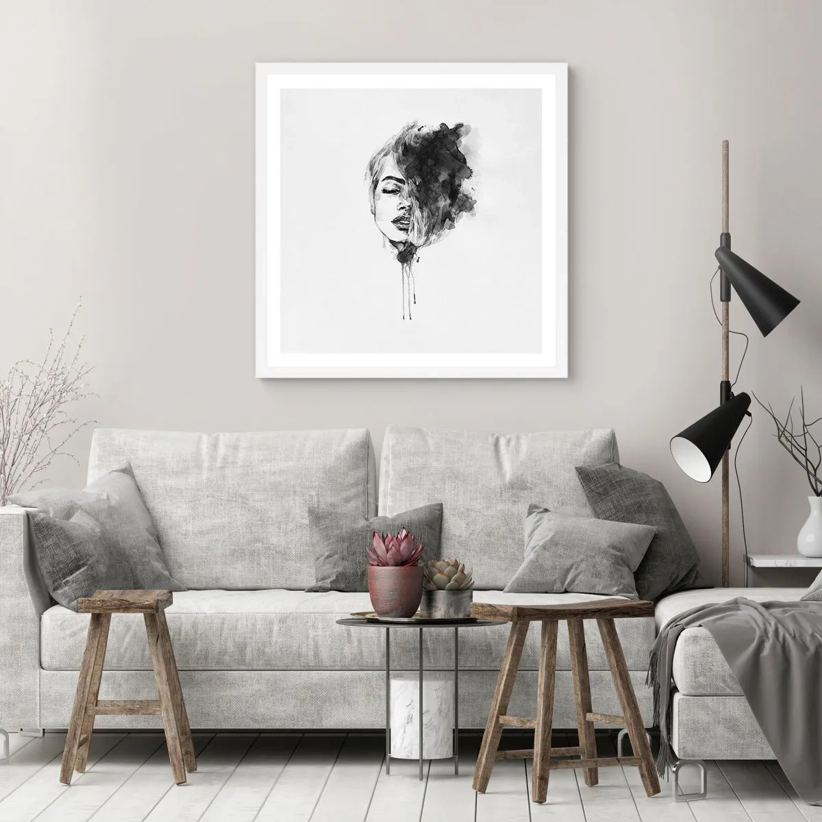 Affisch i vit ram - Vad flickan drömmer om - 50x50 cm