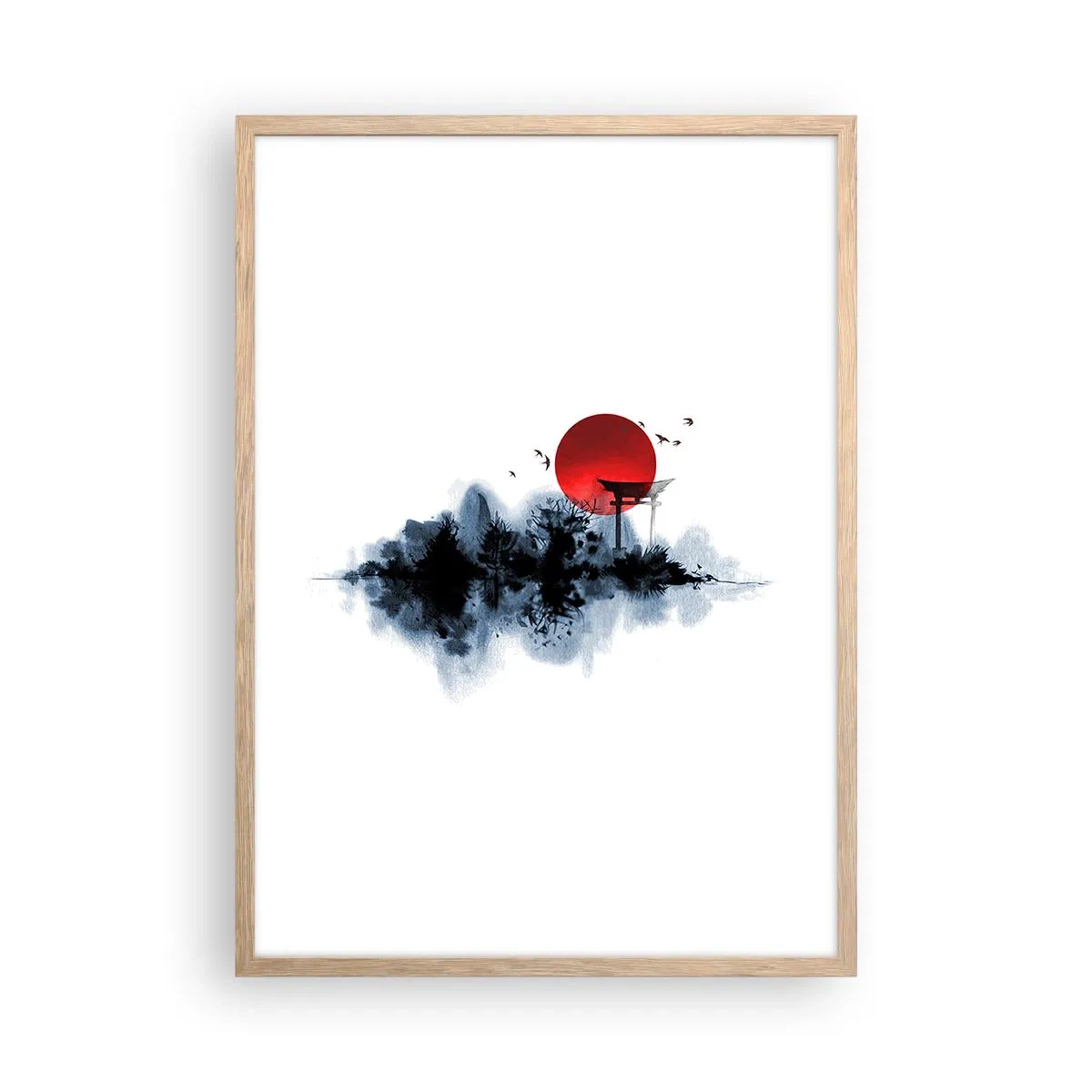 Affisch i ram av ljusek - Japansk utsikt - 50x70 cm