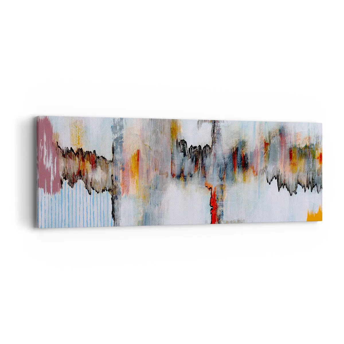 Canvastavla - Bild på duk - Med pinne på vatten - 90x30 cm