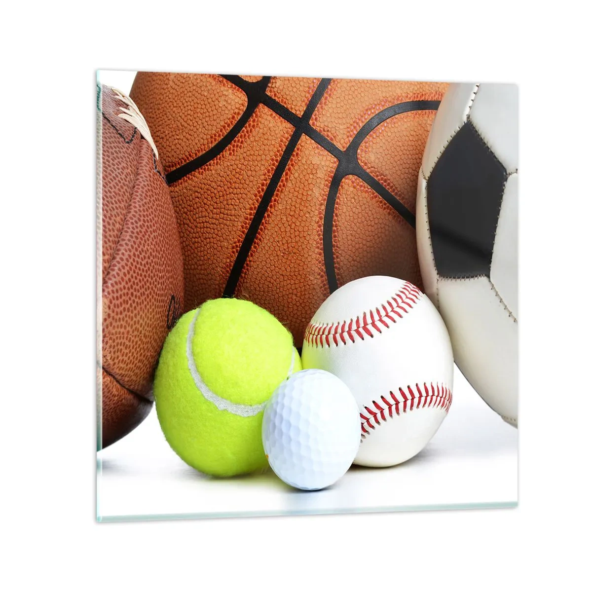 Glastavla - Bild på glas - Fotbollen förenar oss! - 70x70 cm