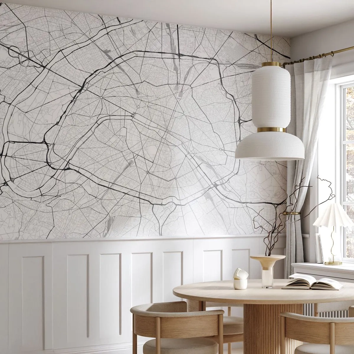 Fototapet Premium Sand - Paris blomma - Stad, Stadskarta, Paris - 350x256 cm