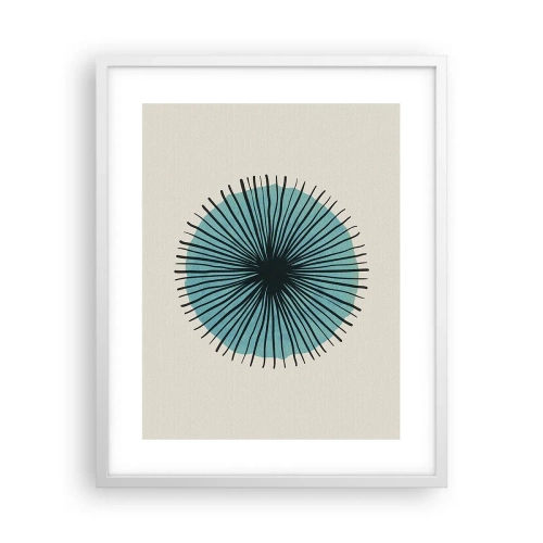 Affisch i vit ram - Radier mot blått - 40x50 cm
